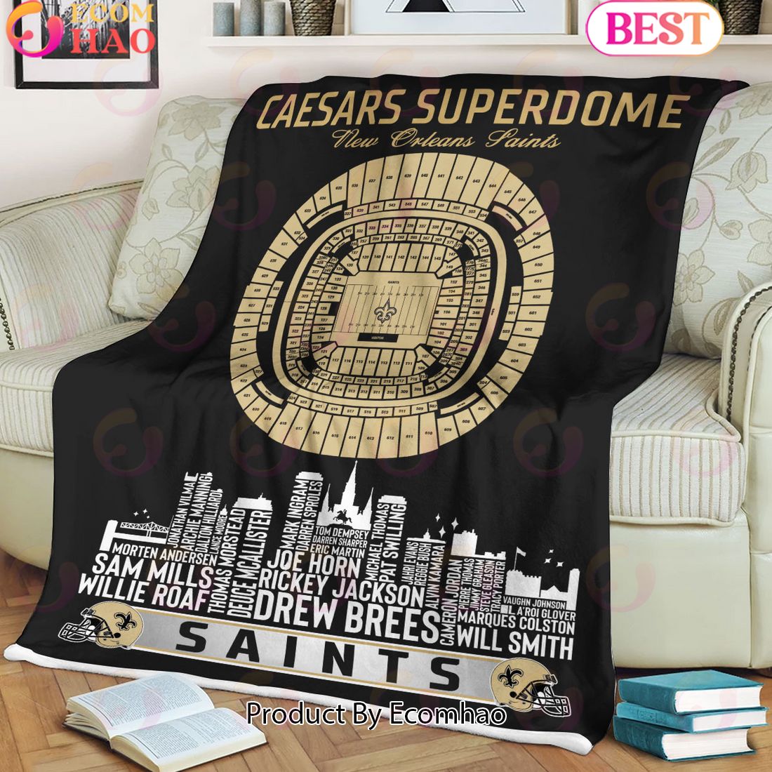 NFL New Orleans Saints Football Legend Stadium Blanket