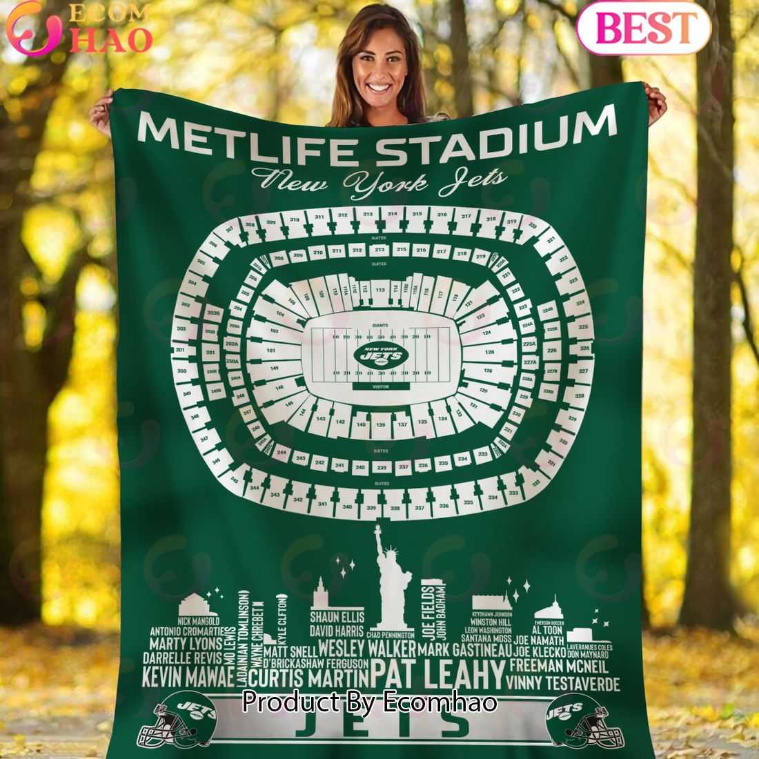 NFL New York Jets Football Legend Stadium Blanket