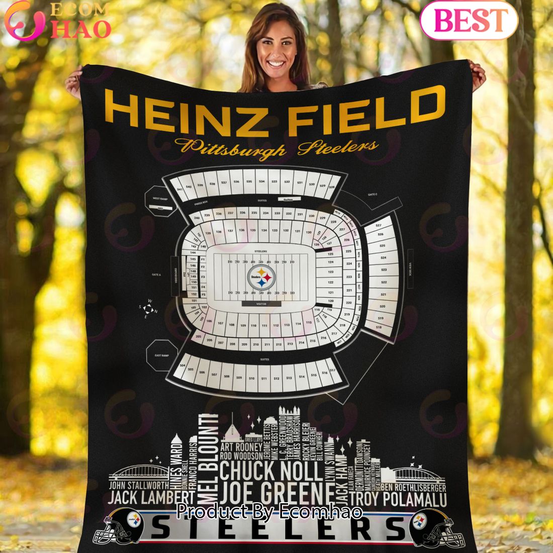 NFL Pittsburgh Steelers Football Legend Stadium Blanket