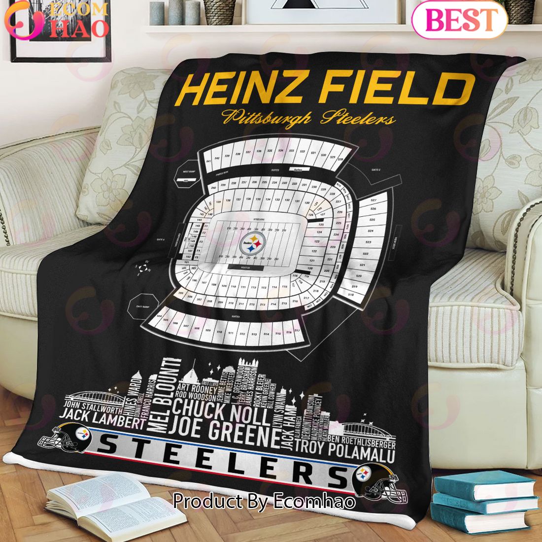 NFL Pittsburgh Steelers Football Legend Stadium Blanket