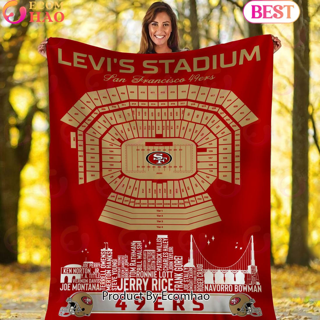 NFL San Francisco 49ers Football Legend Stadium Blanket