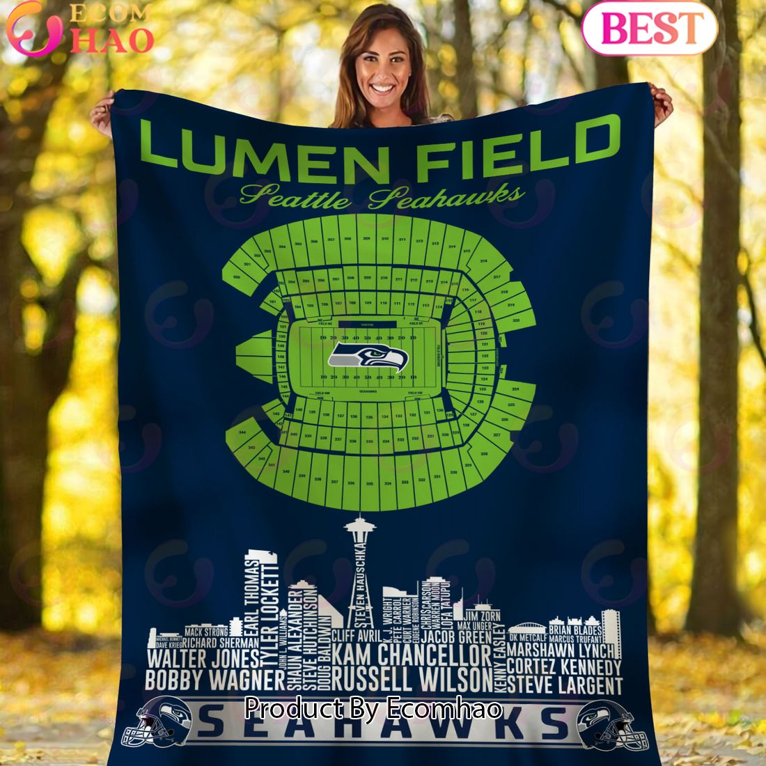 NFL Seattle seahawks Football Legend Stadium Blanket