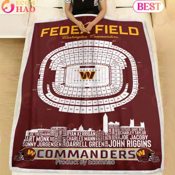 NFL Washington Commanders Football Legend Stadium Blanket