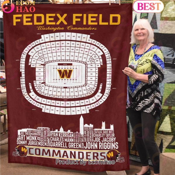 NFL Washington Commanders Football Legend Stadium Blanket