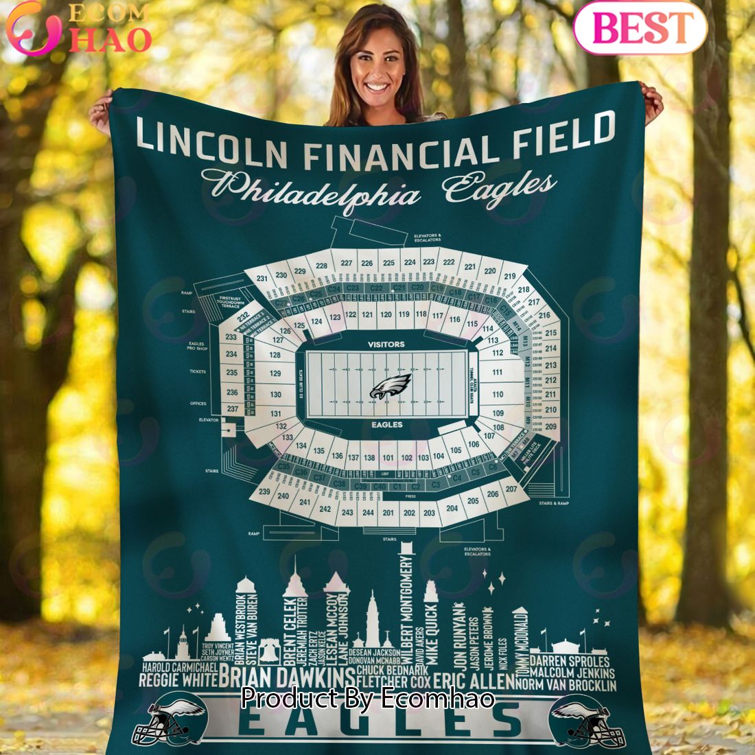 NFL Philadelphia Eagles Football Legend Stadium Blanket