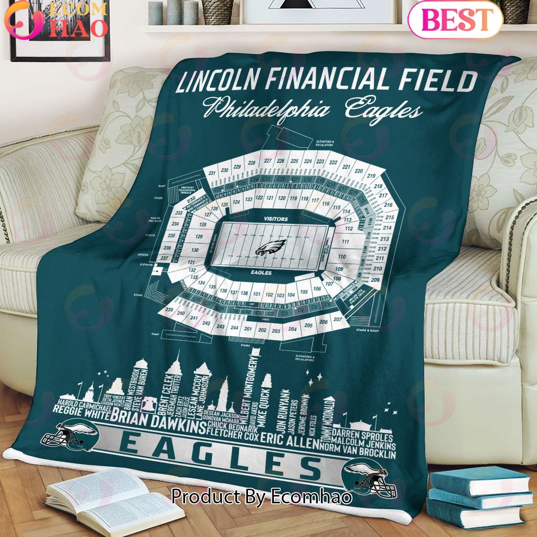 NFL Philadelphia Eagles Football Legend Stadium Blanket