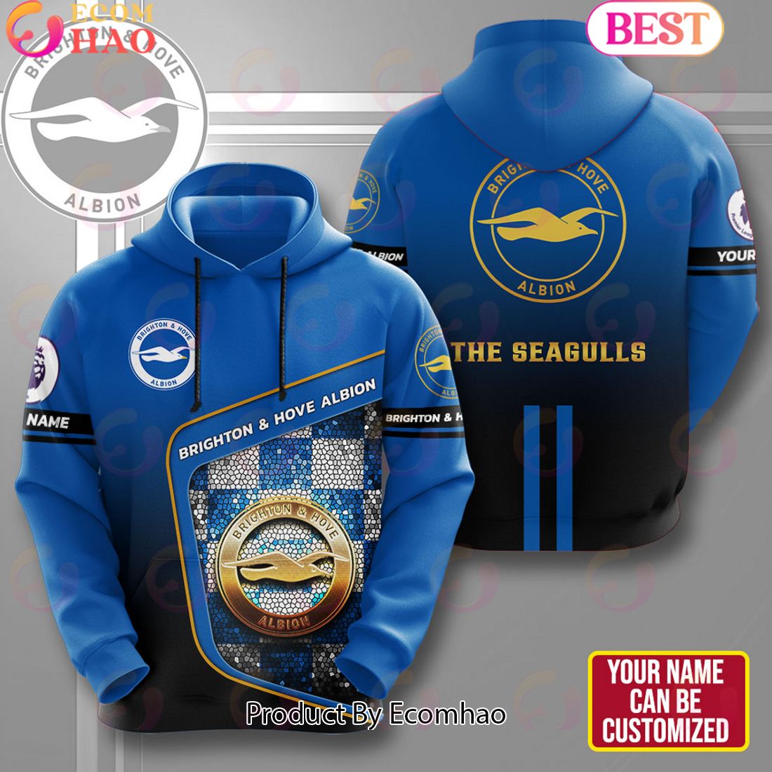 Personalized Brighton and Hove Albion 3D Apparels