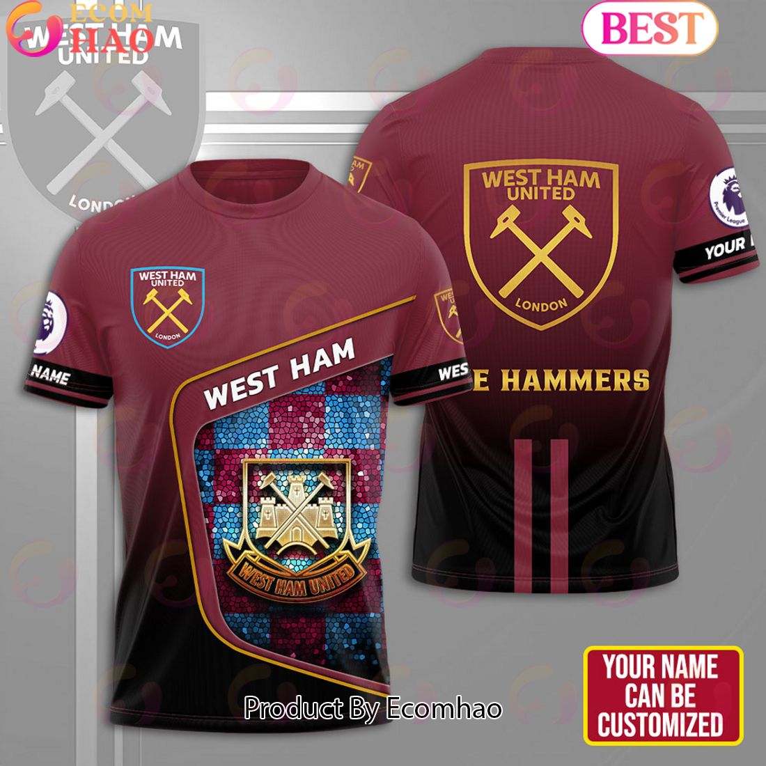 Personalized West Ham United 3D Apparels