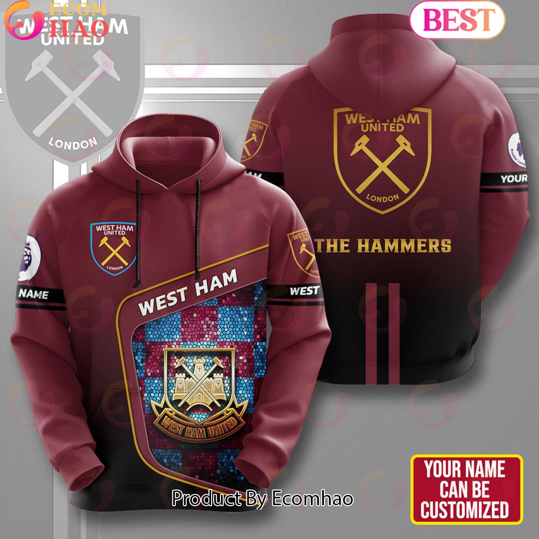 Personalized West Ham United 3D Apparels