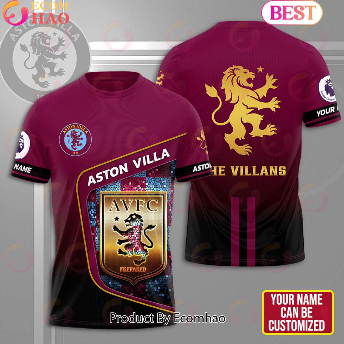 Personalized Aston Villa 3D Apparels