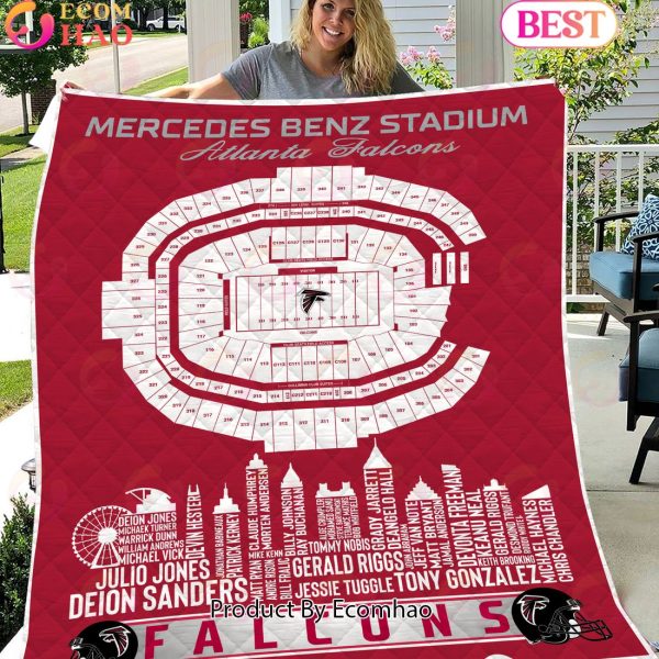 Atlanta Falcons NFL Football Legend Skyline Quilt Blanket