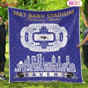 Baltimore Ravens NFL Football Legend Skyline Quilt Blanket