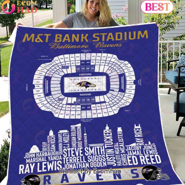 Baltimore Ravens NFL Football Legend Skyline Quilt Blanket