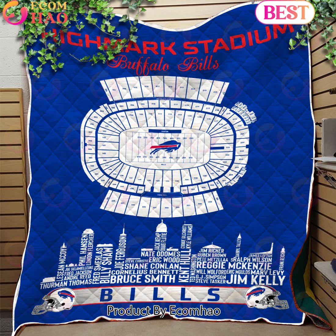 Buffalo Bills NFL Football Legend Skyline Quilt Blanket