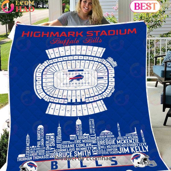 Buffalo Bills NFL Football Legend Skyline Quilt Blanket