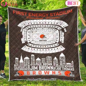 Cleveland Browns NFL Football Legend Skyline Quilt Blanket