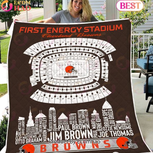 Cleveland Browns NFL Football Legend Skyline Quilt Blanket