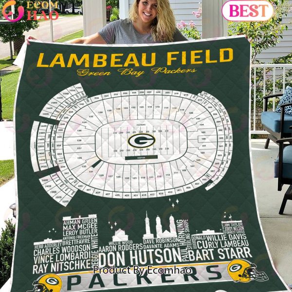 Green Bay Packers NFL Football Legend Skyline Quilt Blanket