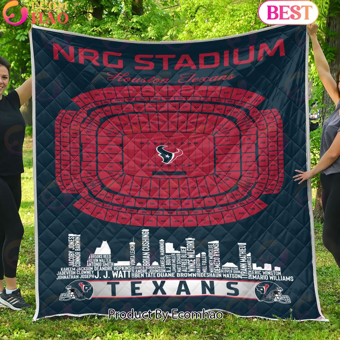 Houston Texans NFL Football Legend Skyline Quilt Blanket