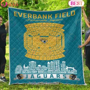 Jacksonville Jaguars NFL Football Legend Skyline Quilt Blanket