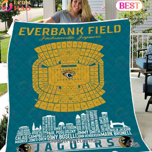 Jacksonville Jaguars NFL Football Legend Skyline Quilt Blanket
