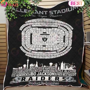 Las Vegas Raiders NFL Football Legend Skyline Quilt Blanket