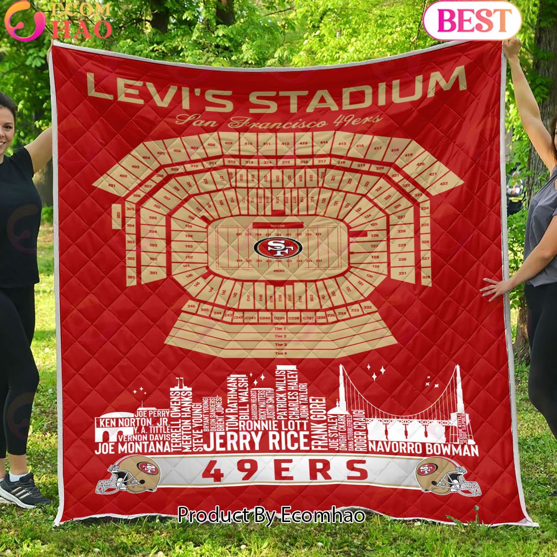 San Francisco 49ers NFL Football Legend Skyline Quilt Blanket