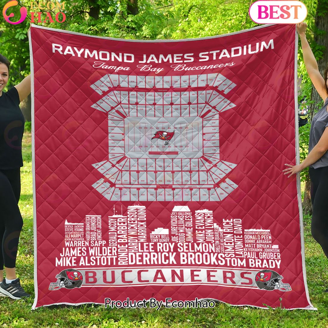 Tampa Bay Buccaneers NFL Football Legend Skyline Quilt Blanket