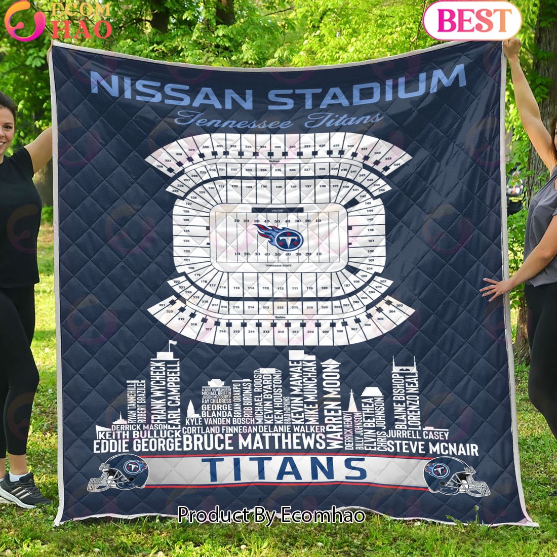 Tennessee Titans NFL Football Legend Skyline Quilt Blanket