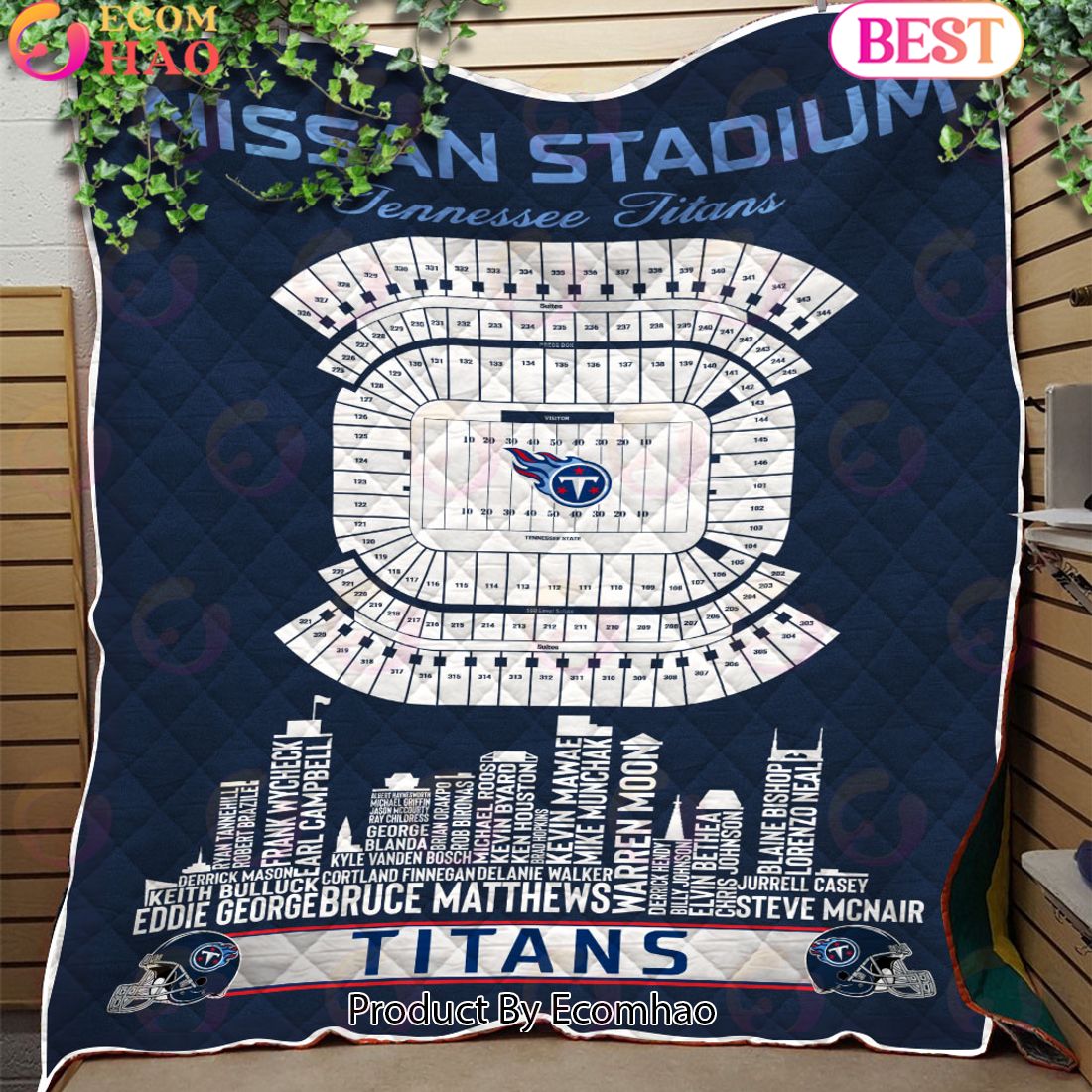 Tennessee Titans NFL Football Legend Skyline Quilt Blanket