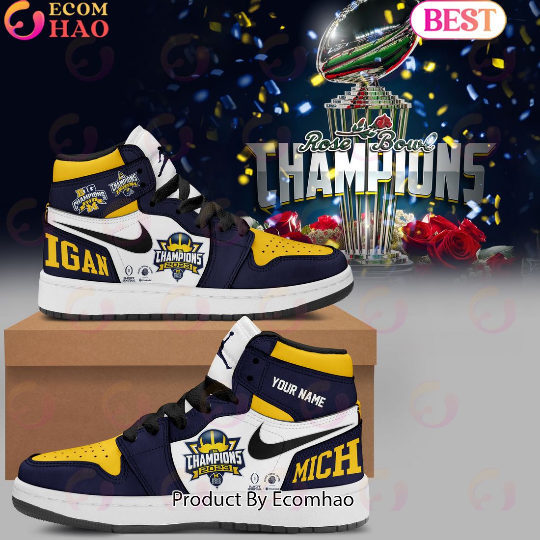 Michigan Football Champions Rose Bowl 2024 Air Jordan 1