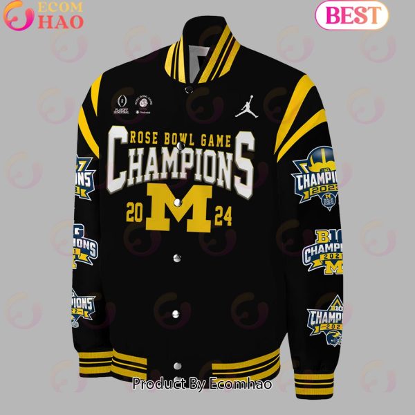 Michigan Football Champions Rose Bowl 2024 Baseball Jacket