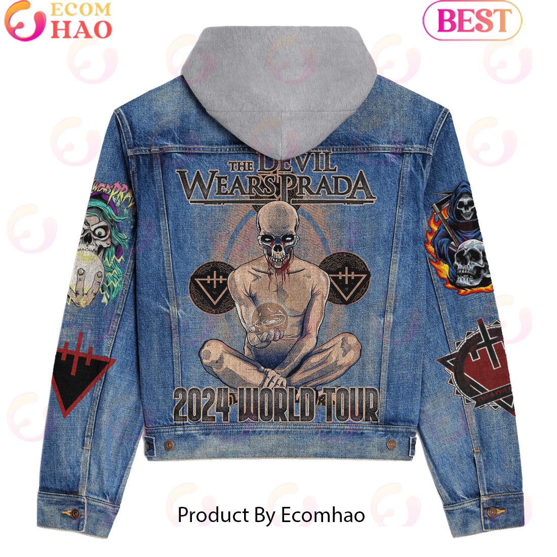 The Devil Wears Prada 2024 World Tour Hooded Denim Jacket