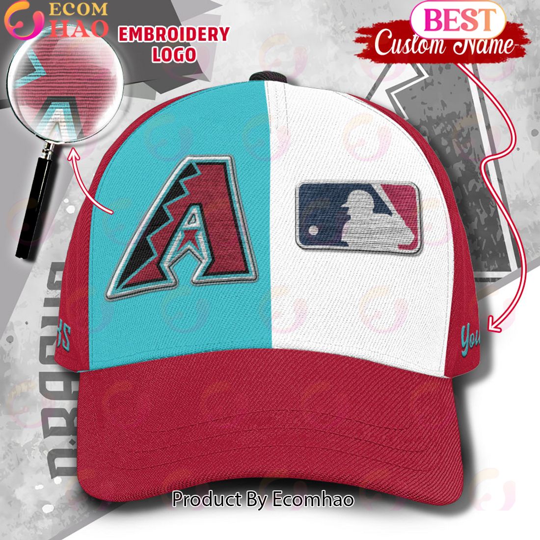 MLB Arizona Diamondbacks Custom Name Embroidery Cap