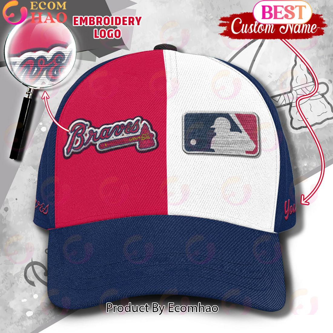 MLB Atlanta Braves Custom Name Embroidery Cap