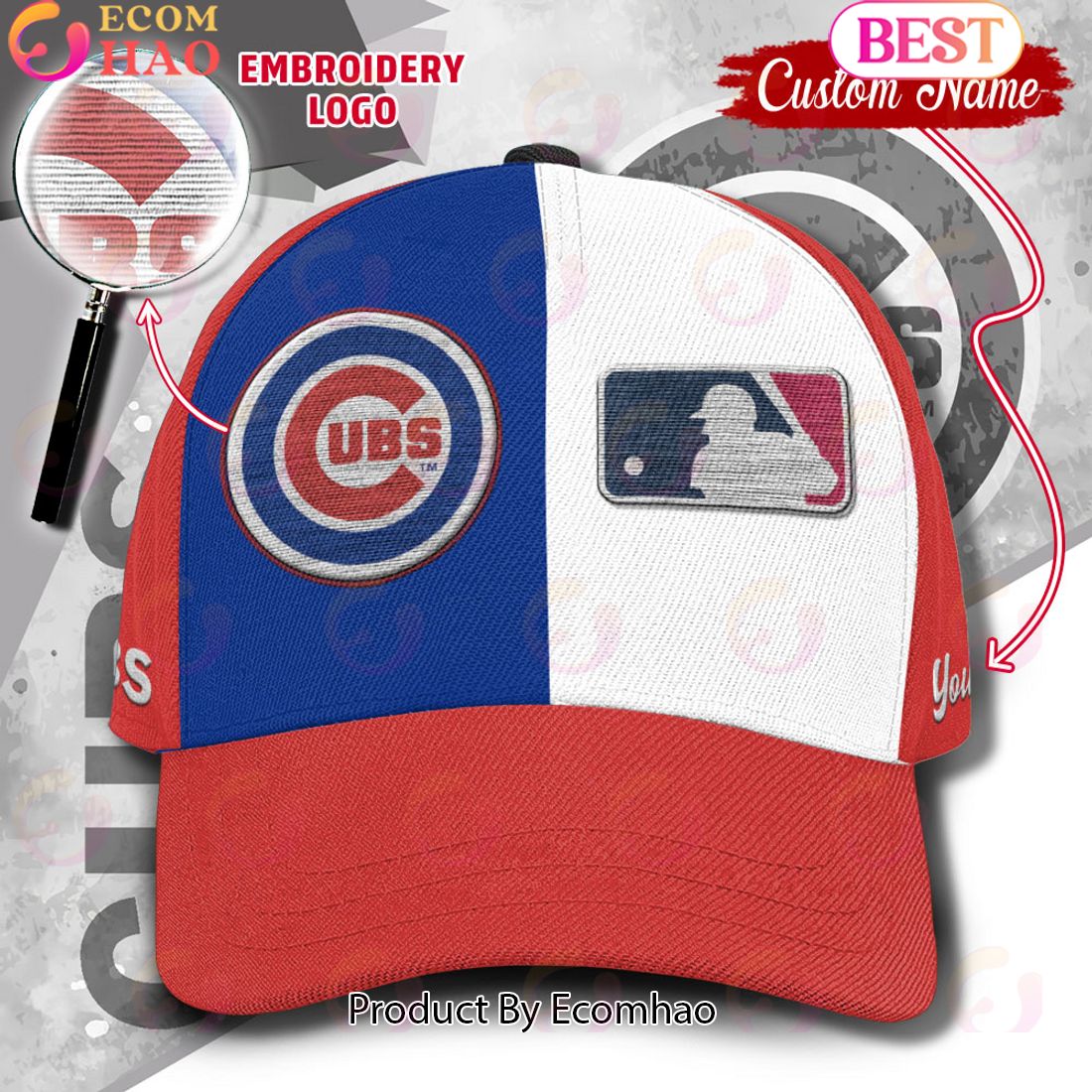 MLB Chicago Cubs Custom Name Embroidery Cap