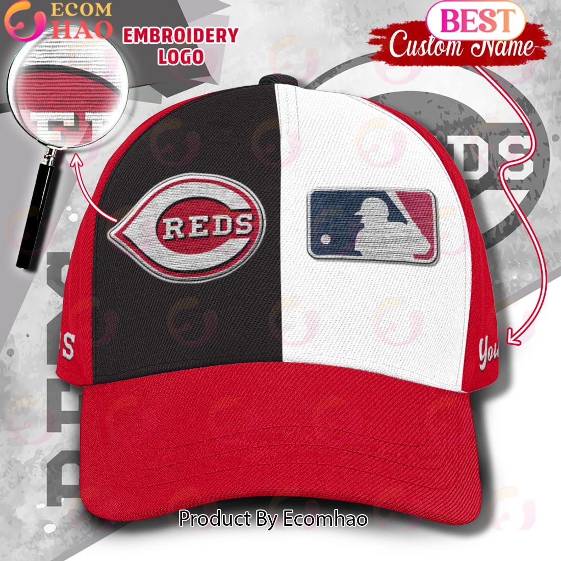 MLB Cincinnati Reds Custom Name Embroidery Cap