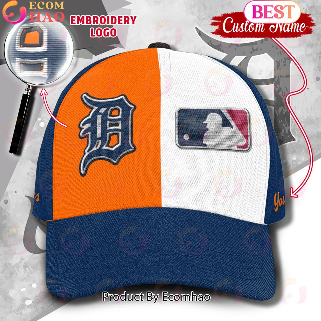 MLB Detroit Tigers Custom Name Embroidery Cap