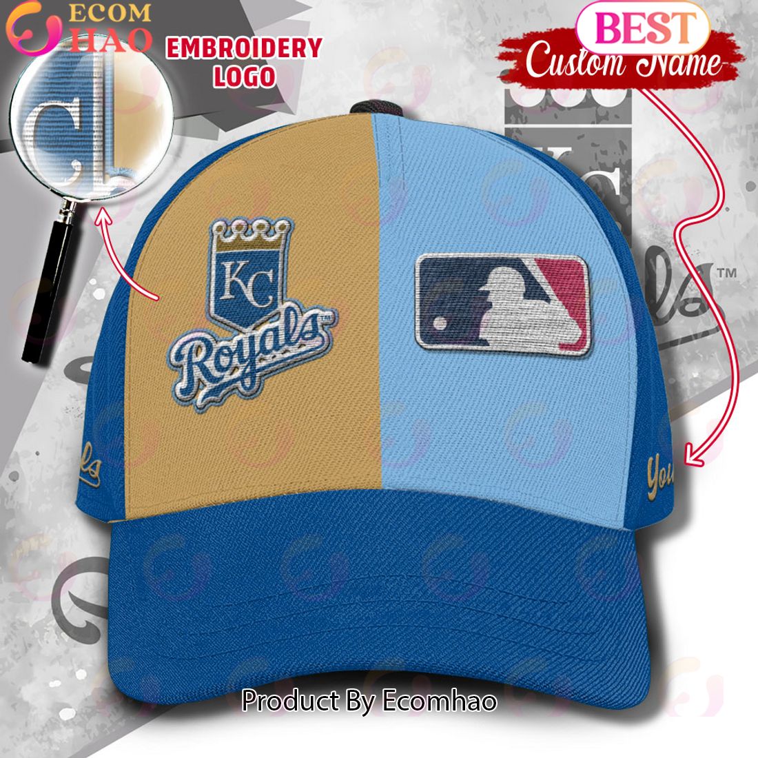 MLB Kansas City Royals Custom Name Embroidery Cap