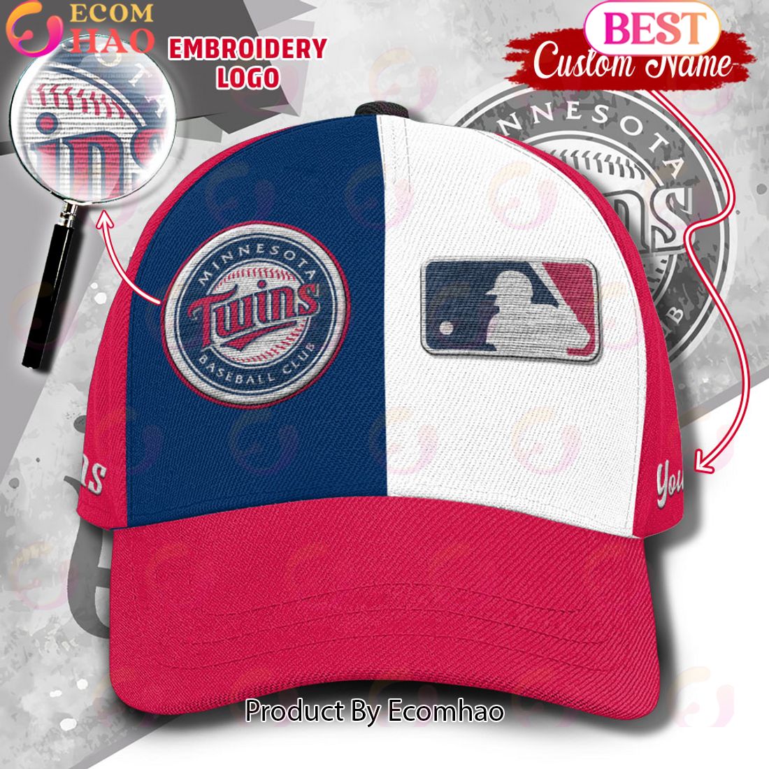 MLB Minnesota Twins Custom Name Embroidery Cap