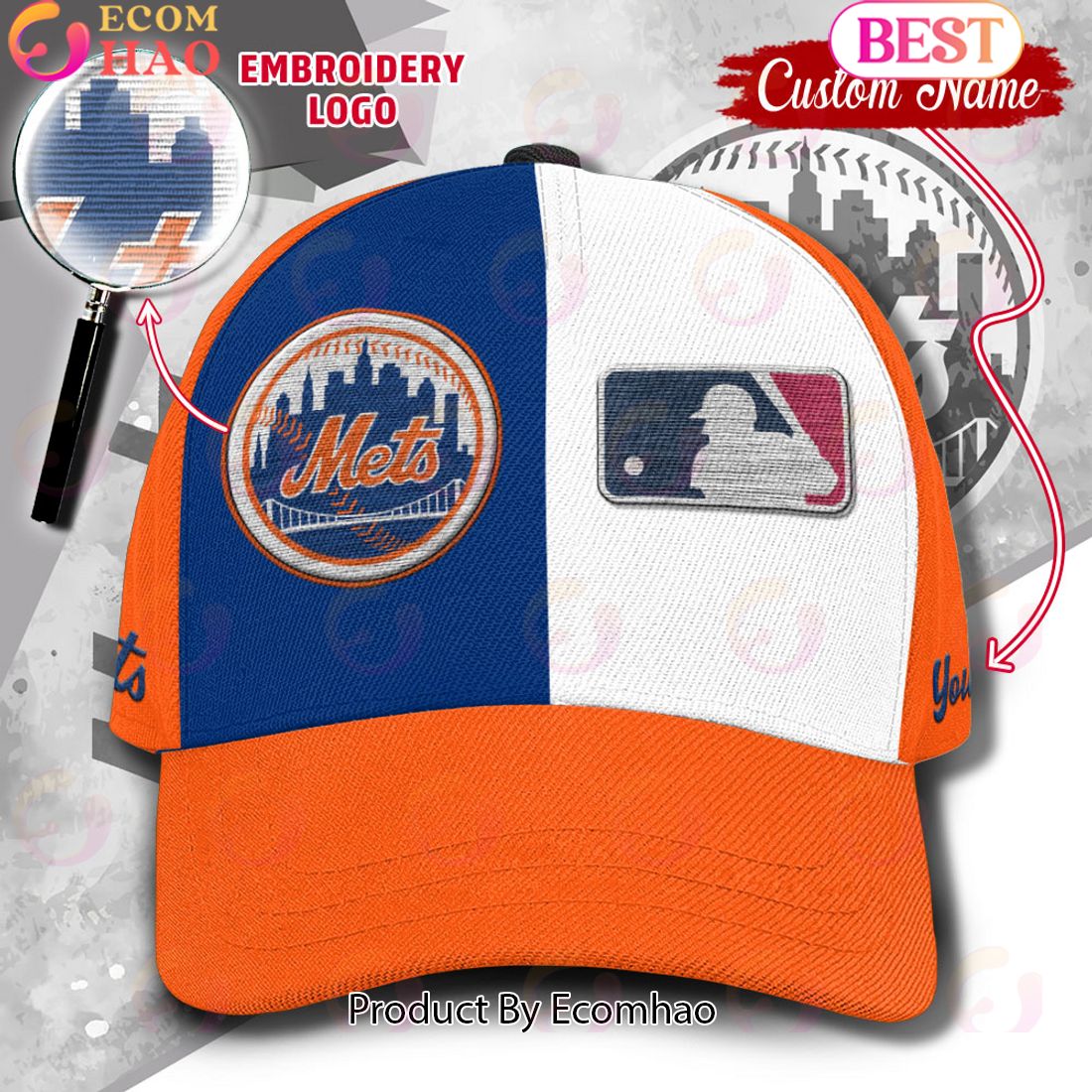 MLB New York Mets Custom Name Embroidery Cap