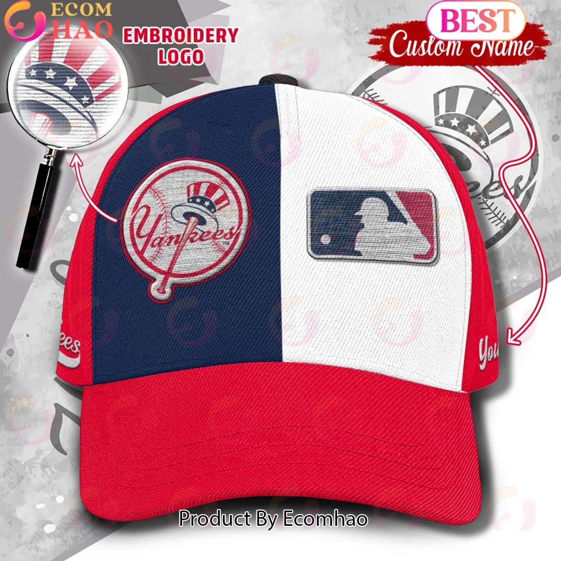 MLB New York Yankees Custom Name Embroidery Cap