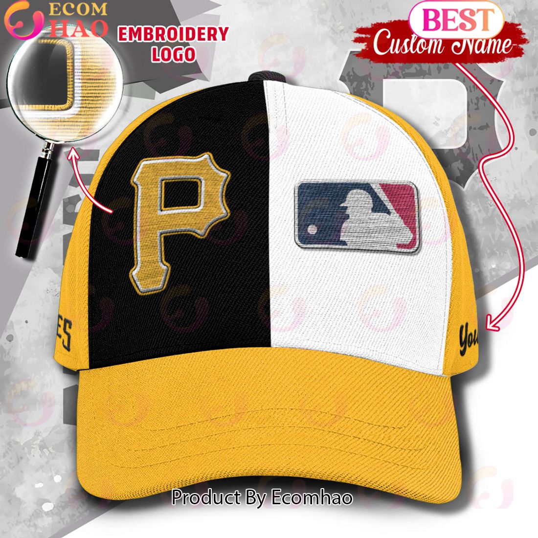 MLB Pittsburgh Pirates Custom Name Embroidery Cap