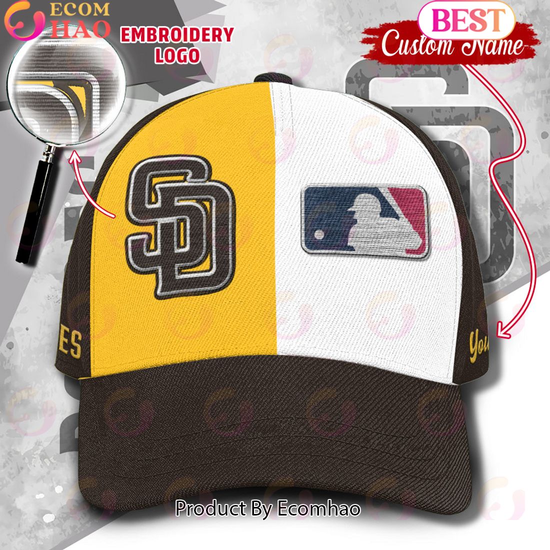 MLB San Diego Padres Custom Name Embroidery Cap