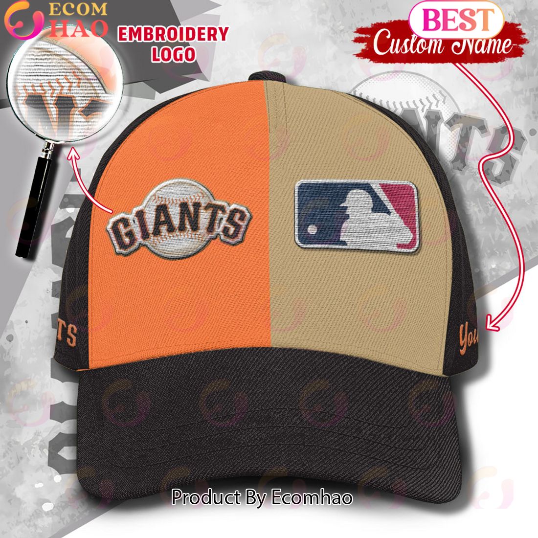 MLB San Francisco Giants Custom Name Embroidery Cap