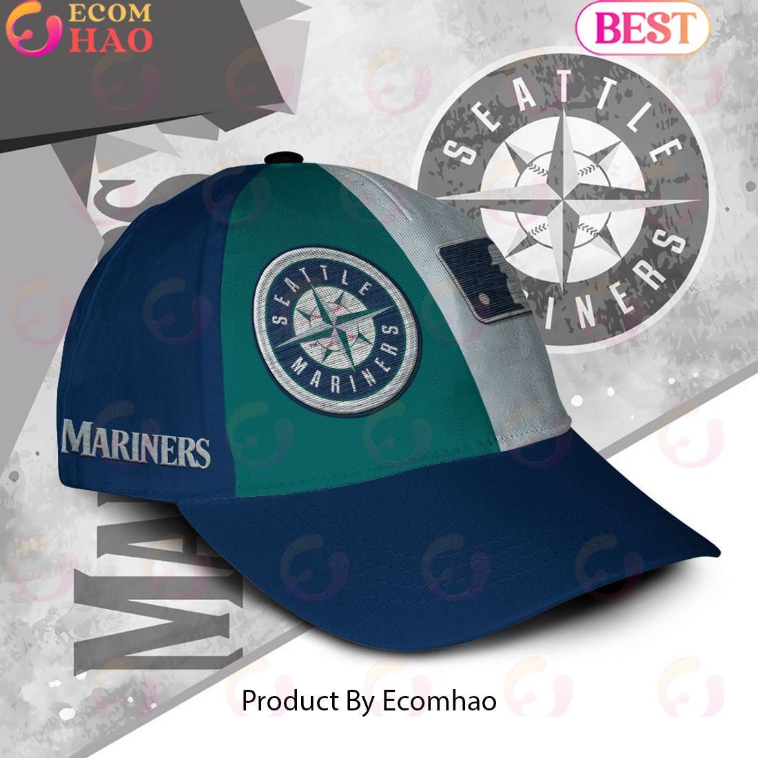 MLB Seattle Mariners Custom Name Embroidery Cap