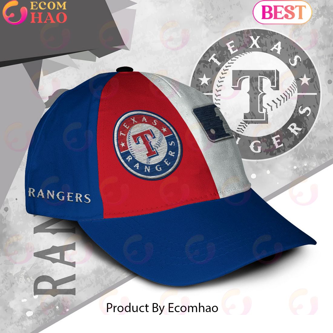 MLB Texas Rangers Custom Name Embroidery Cap