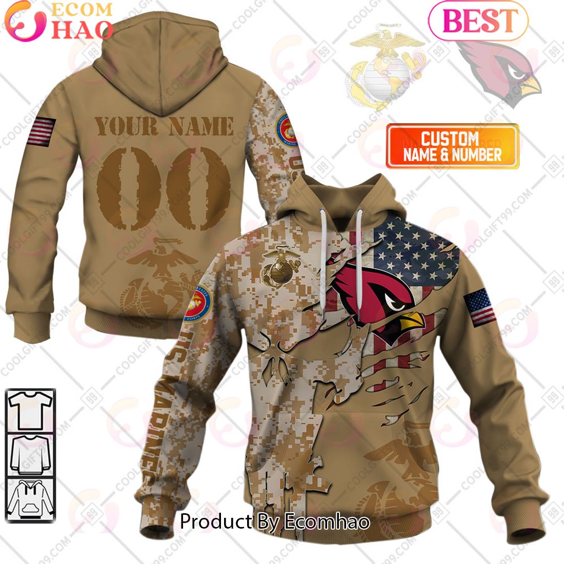 NFL Buffalo Bills Special Marine Camo Design 3D Hoodie