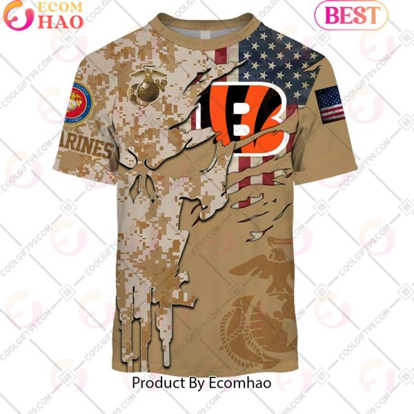 NFL Cincinnati Bengals Special Marine Camo Design 3D Hoodie