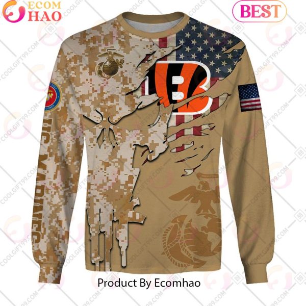 NFL Cincinnati Bengals Special Marine Camo Design 3D Hoodie